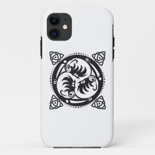 Triskelion Keltische knoop Mandala Design Zwart Case-Mate iPhone Case