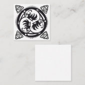 Triskelion Keltische knoop Mandala Design Zwart Notitiekaartje (Voorkant / Achterkant)