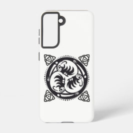 Triskelion Keltische knoop Mandala Design Zwart Samsung Galaxy Hoesje