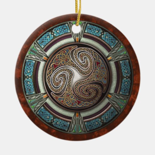 Triskelion Pendant/Ornament Keramisch Ornament (Voorkant)