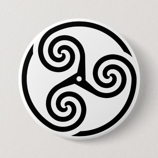 Triskelion Ronde Button 7,6 Cm (Voorkant)