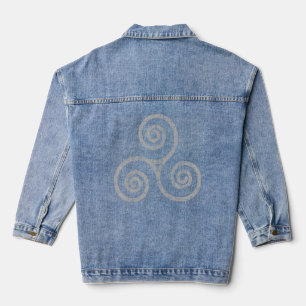 Triskelion, Triskeles ( grijs) Keltisch symbool Denim Jacket