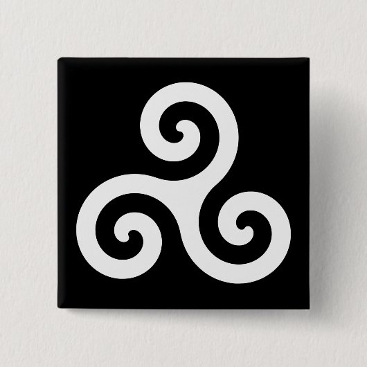 Triskelion Vierkante Button 5,1 Cm (Voorkant)