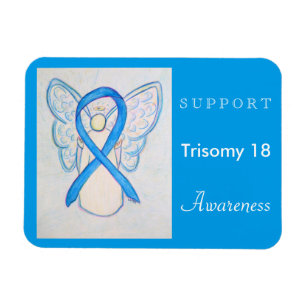 Trisomy 18 Awareness Ribbon Angel Magnet Magneet