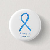 Trisomy 18 Awareness Ribbon Custom Art Pin Ronde Button 3,2 Cm (Voorkant)