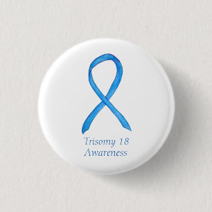 Trisomy 18 Awareness Ribbon Custom Art Pin Ronde Button 3,2 Cm