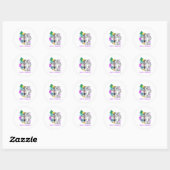 Trisomy 18 Awareness Ribbon Support Gifts Ronde Sticker (Vel)