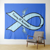 Trisomy 18 Awareness Ribbon with Wings Wandkleed (In Situ (horizontaal))
