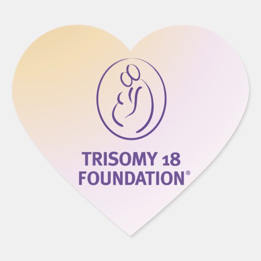 Trisomy 18 Foundation Logo - Hart Sticker (Voorkant)