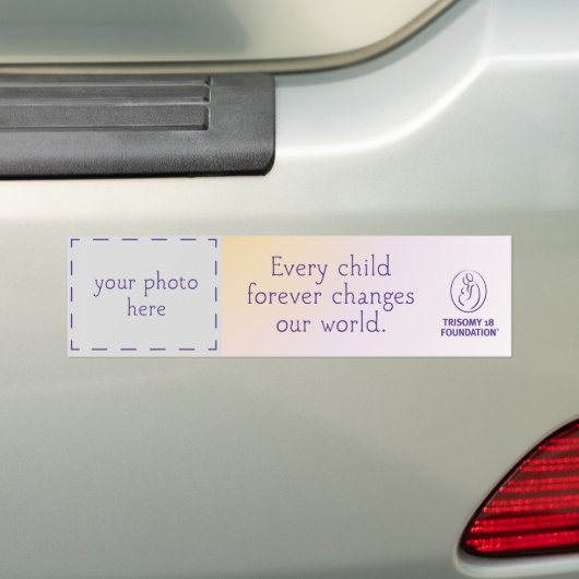Trisomy 18 Foundation Personalized Bumpersticker (Op auto)