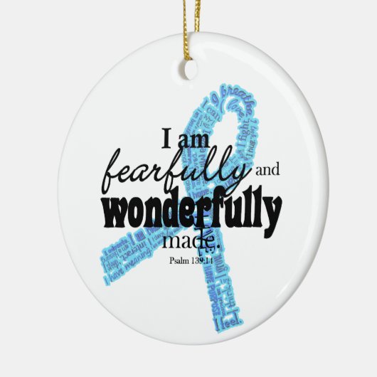 Trisomy 18 kerstversiering keramisch ornament (Links)