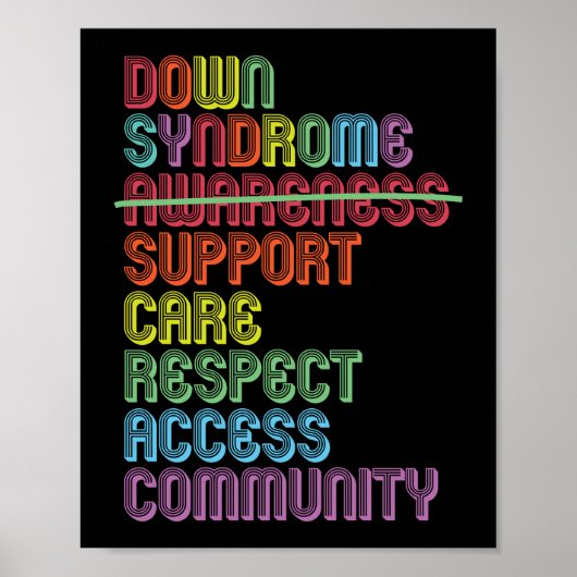 Trisomy 21 Down Syndrome Awareness Rainbow Poster (Voorkant)