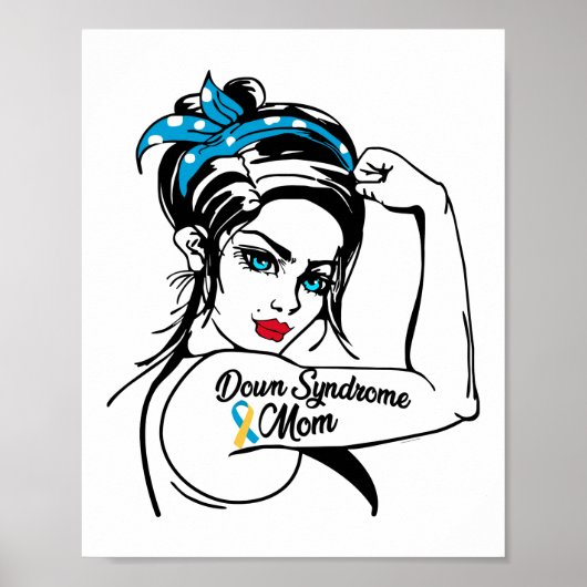 Trisomy 21 Down Syndrome mama Rosie De Riveter Poster (Voorkant)
