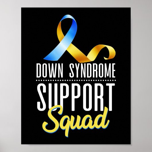 Trisomy 21 Down Syndrome Support Squad Ribbon Poster (Voorkant)
