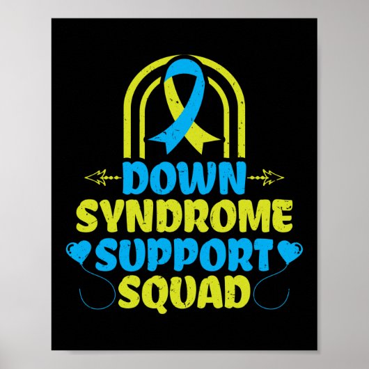 Trisomy 21 Down Syndrome Support Squad Ribbon Poster (Voorkant)