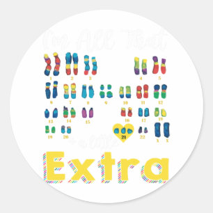 Trisomy 21 xx Extra Chromosoommeisjes Wereldondera Ronde Sticker