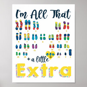 Trisomy 21 XY Extra Chromosome Boy World Down Synd Poster