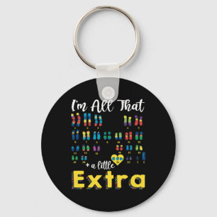 Trisomy 21 XY Extra Chromosome Boy World Down Synd Sleutelhanger