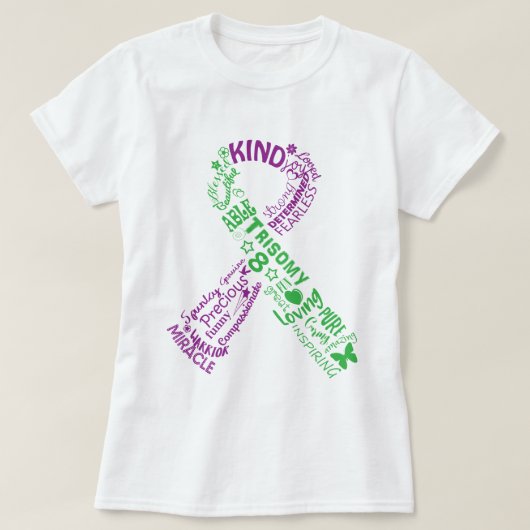Trisomy 8 Awareness Ribbon T-shirt (Design voorkant)