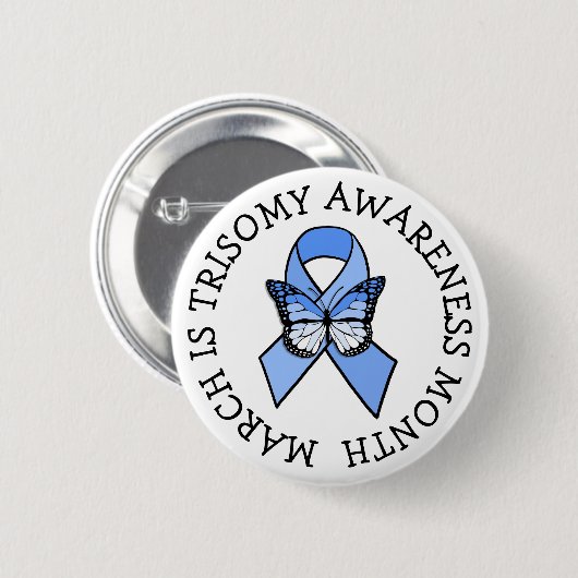 Trisomy Awareness Ribbon Button (Voorkant /achterkant)