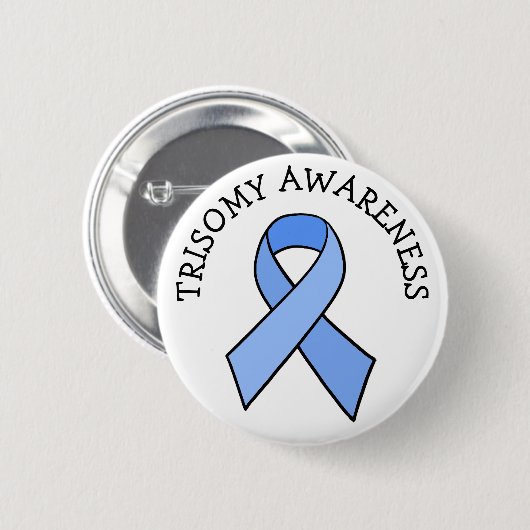 Trisomy Awareness Ribbon Button (Voorkant /achterkant)