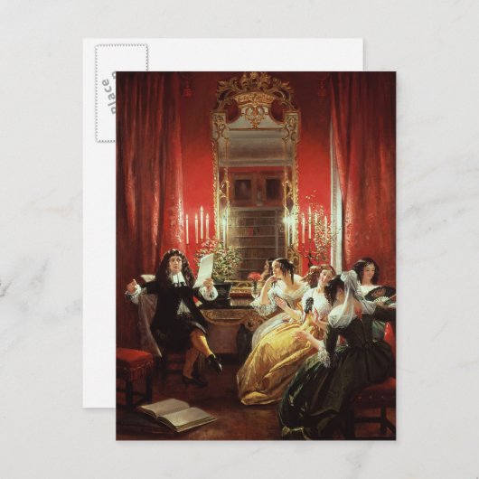 Trissotin leest zijn Sonnet Briefkaart (Voorkant / Achterkant)