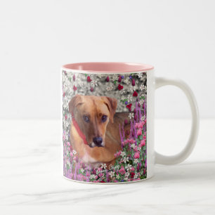 Trista the Rescue Dog in Flowers Tweekleurige Koffiemok