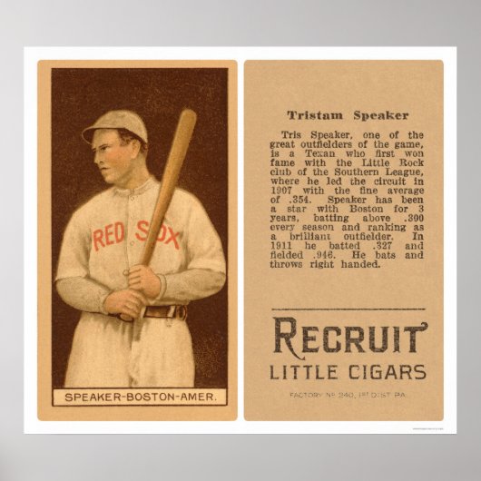 Tristam luidspreker Red Sox Baseball 1912 Poster (Voorkant)
