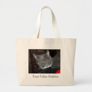 Tristan Bag, Treat Feline Diabetes Grote Tote Bag