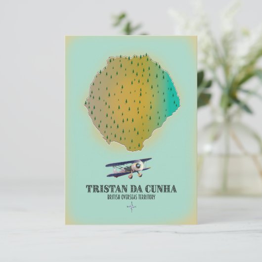 Tristan da Cunha British Overseas Territory Map (Staand voorkant)