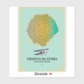 Tristan da Cunha British Overseas Territory Map Sticker (Vel)