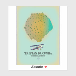 Tristan da Cunha British Overseas Territory Map Sticker