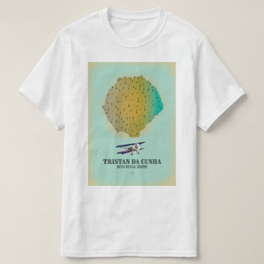 Tristan da Cunha British Overseas Territory Map T-shirt (Design voorkant)