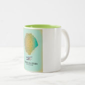 Tristan da Cunha British Overseas Territory Map Tweekleurige Koffiemok (Voorkant rechts)