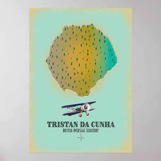 Tristan da Cunha Brits overzees gebied kaart Poster (Voorkant)