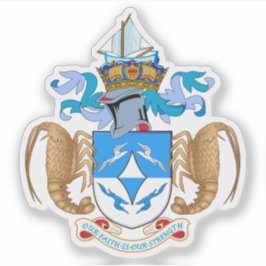 Tristan da Cunha coat of arms, British Overseas Sticker