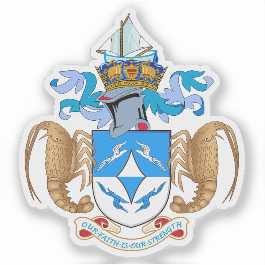 Tristan da Cunha-wapen, Brits Oversee Sticker (Voorkant)