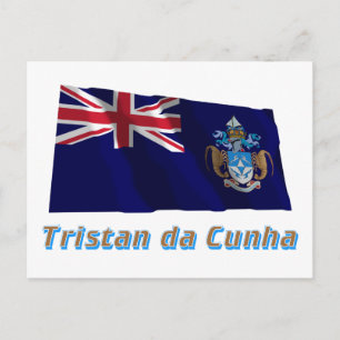 Tristan da Cunha Waving Flag met naam Briefkaart