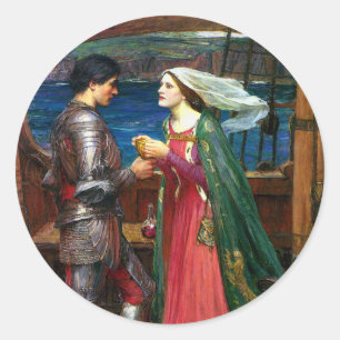 Tristan en Isolde, circa 1916 door John Waterhouse Ronde Sticker