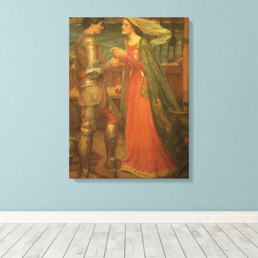 Tristan en Isolde door John William Waterhouse Canvas Afdruk (Insitu (Houten vloer))