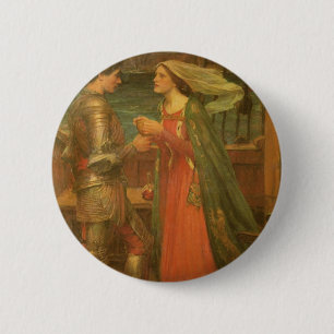 Tristan en Isolde door John William Waterhouse Ronde Button 5,7 Cm