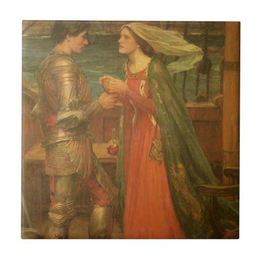 Tristan en Isolde door John William Waterhouse Tegeltje (Voorkant)