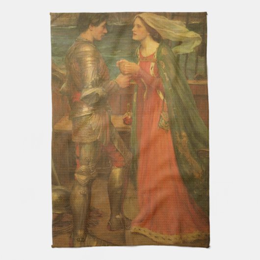 Tristan en Isolde door John William Waterhouse Theedoek (Verticaal)