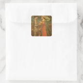 Tristan en Isolde door John William Waterhouse Vierkante Sticker (Tas)