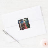 Tristan en Isolde door John William Waterhouse Vierkante Sticker (Envelop)
