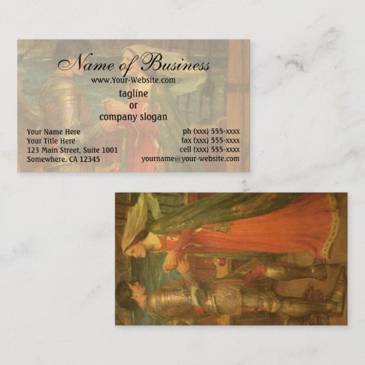 Tristan en Isolde door John William Waterhouse Visitekaartje (Voorkant / Achterkant)