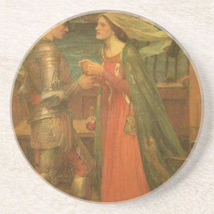Tristan en Isolde door John William Waterhouse Zandsteen Onderzetter