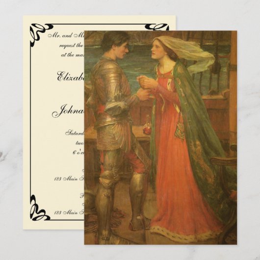 Tristan en Isolde door JW Waterhouse Bruiloft Kaart (Voorkant / Achterkant)