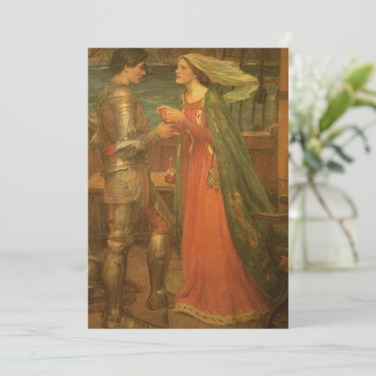 Tristan en Isolde door JW Waterhouse Bruiloft Save The Date (Staand voorkant)