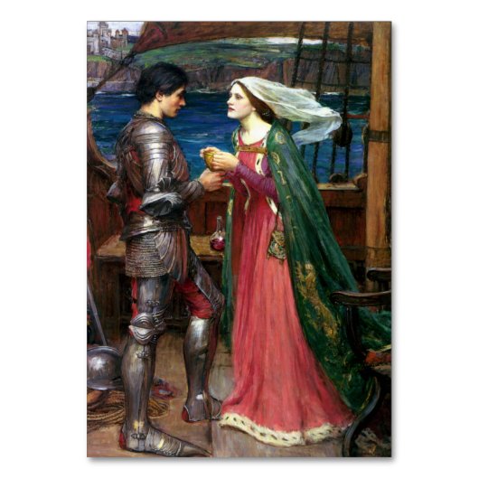 Tristan en Isolde met drankje van Waterhouse Kaart (Achterkant)